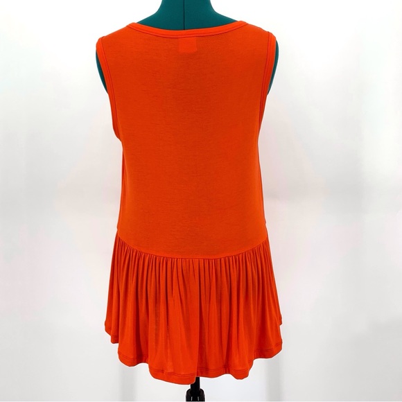 Cabi Hangout Tank # 5402, Orange Deep Scoop Neck Dropped Peplum Tank Top, Medium - Picture 6 of 15